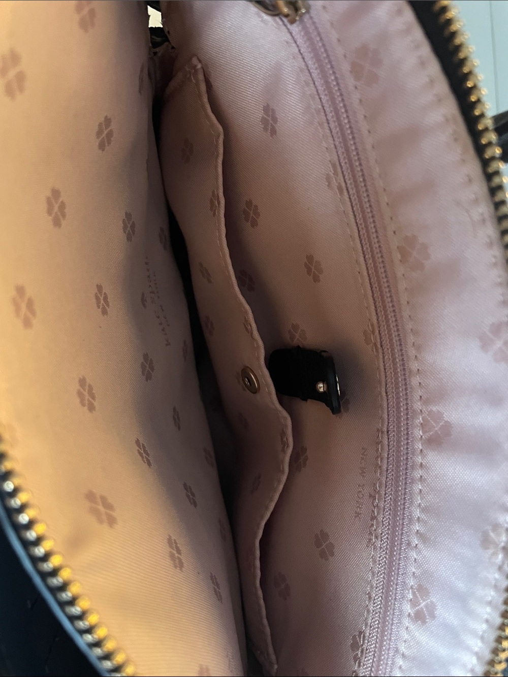 kate spade Black Pebbled Leather Tote with Heart Tag - Picture 2 of 4